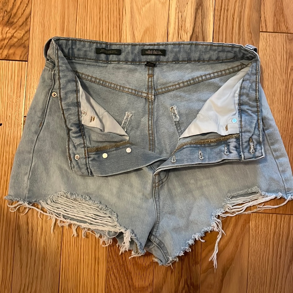 High rise cut off shorts